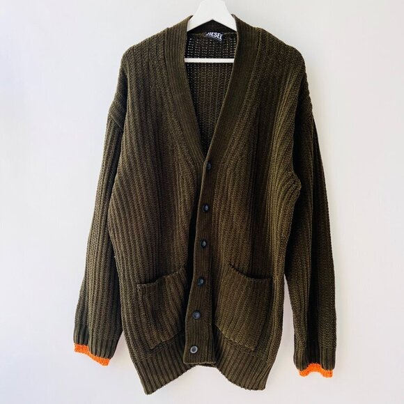 Diesel K-Moreno oversized Men Cardigan, Size L - Picture 2 of 9
